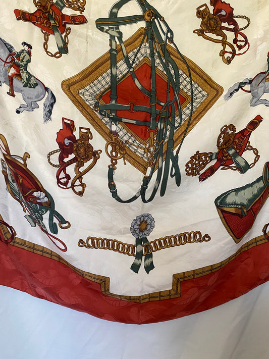 Silk wrap skirt with motifs