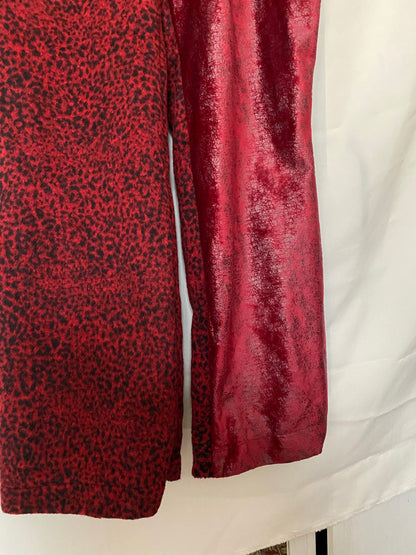 Hose mit Animalprint und Bindebändern